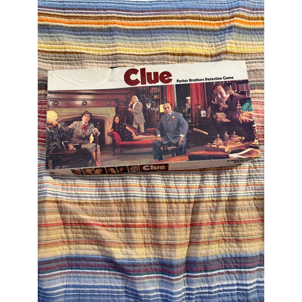 Vintage 1972 Clue Board Game Parker Brothers Detective Mystery Game Incomplete